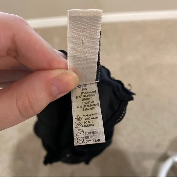 MISS NAORY of Italy Black Silk Blend Beaded Lingerie Slip US Size Small - Picture 7 of 7